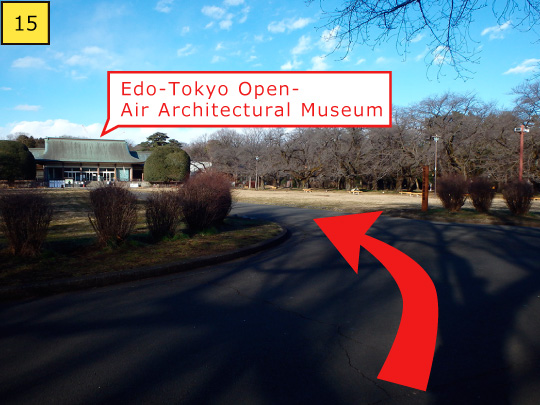 ⑮You can see Edo-Tokyo Open Air Architectural Museum on your left-hand  side.
